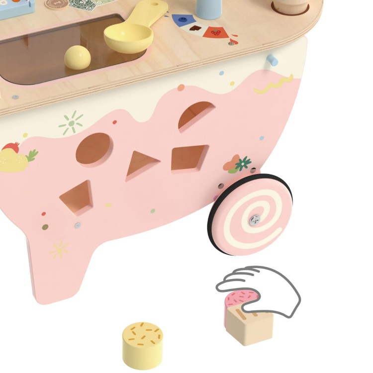 Drewniana Lodziarnia 3w1 Wózek z Akcesoriami 40 el. – CLASSIC WORLD