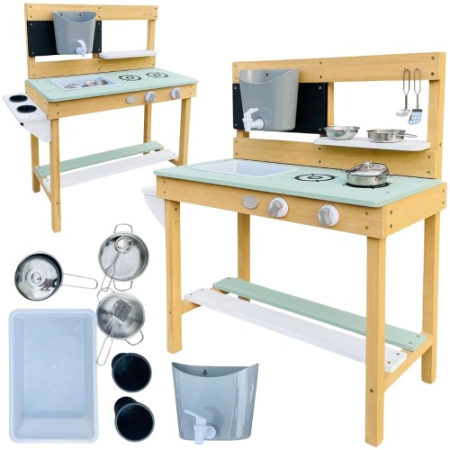 Duża Drewniana Kuchnia do Zabawy z Wodą i Piaskiem – AXI