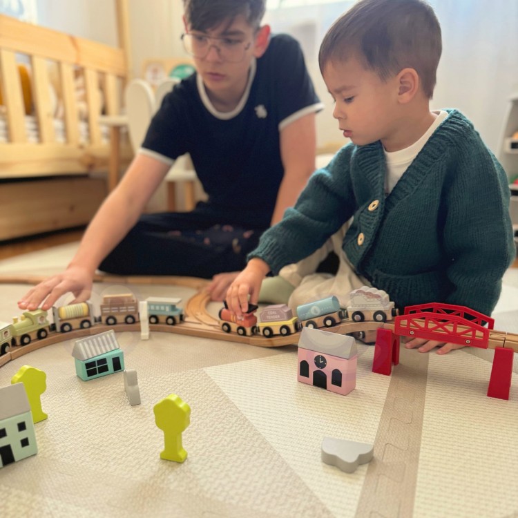 Drewniane Wagoniki na Magnes – Zestaw Pojazdów TOOKY TOY