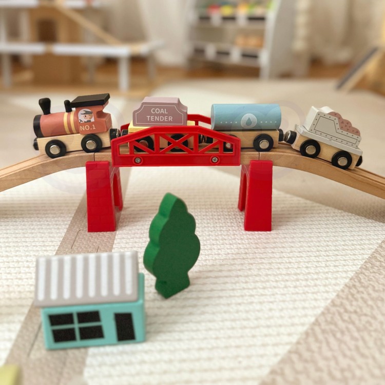 Drewniane Wagoniki na Magnes – Zestaw Pojazdów TOOKY TOY