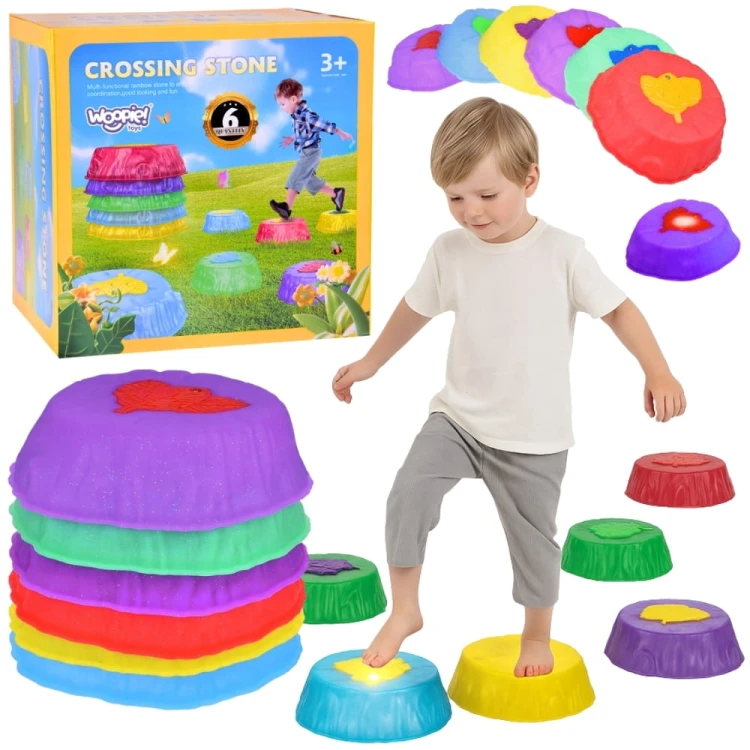 Świecące Kamienie Balansujące – Sensoryczny Trening Równowagi 6 szt. WOOPIE