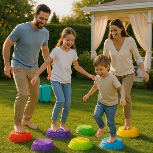 Świecące Kamienie Balansujące – Sensoryczny Trening Równowagi 6 szt. WOOPIE