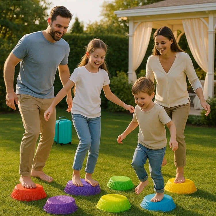 Świecące Kamienie Balansujące – Sensoryczny Trening Równowagi 6 szt. WOOPIE