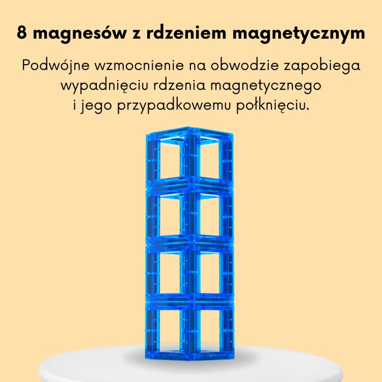 WOOPIE Przestrzenne Klocki Magnetyczne Nauka Liter 70 Elementów