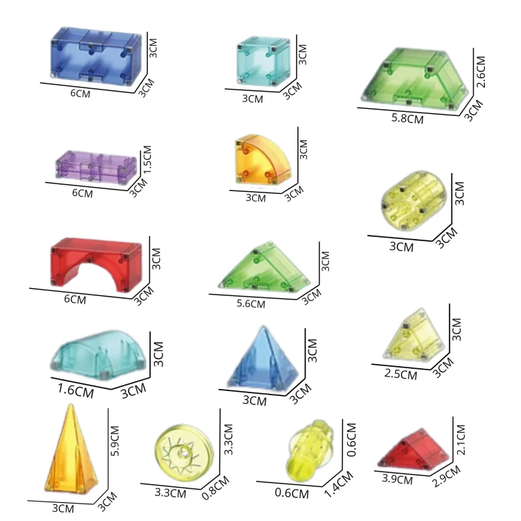 Klocki Magnetyczne Konstrukcyjne Sześciany 3D Edukacyjny Zestaw 63 el. – WOOPIE