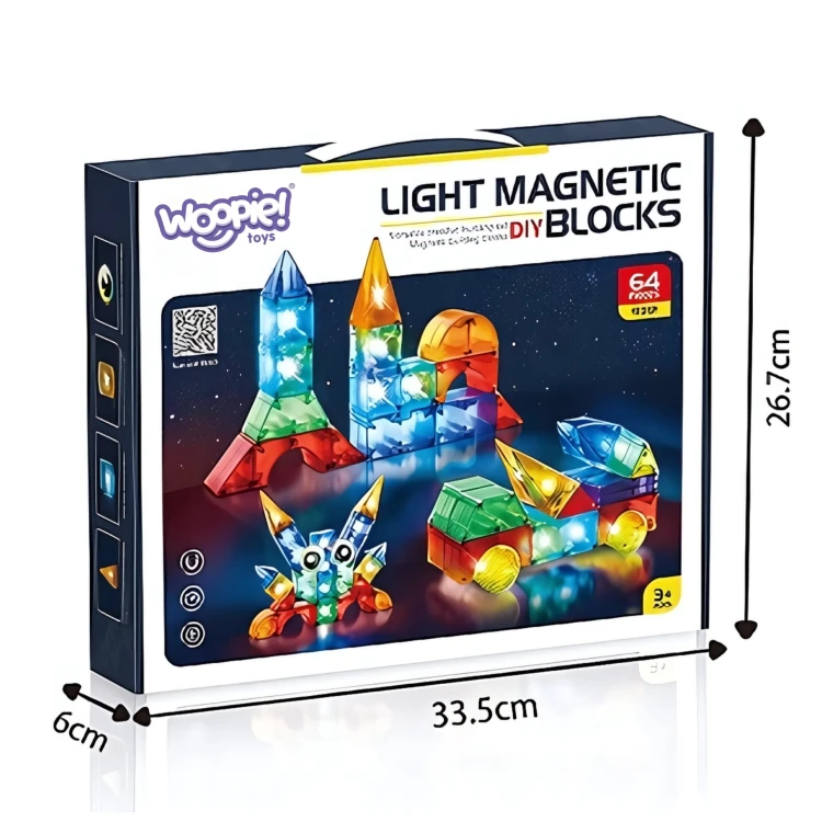 Klocki Magnetyczne Konstrukcyjne Sześciany 3D Edukacyjny Zestaw 63 el. – WOOPIE