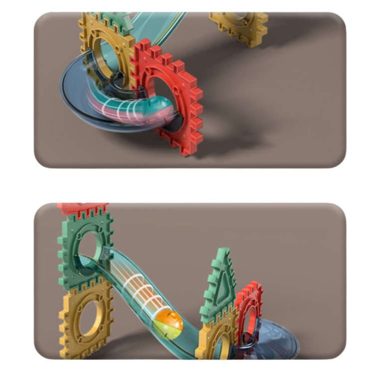 Klocki Magnetyczne Konstrukcyjne 3D z Torem Kulkowym Edukacyjnym 228 el. – WOOPIE