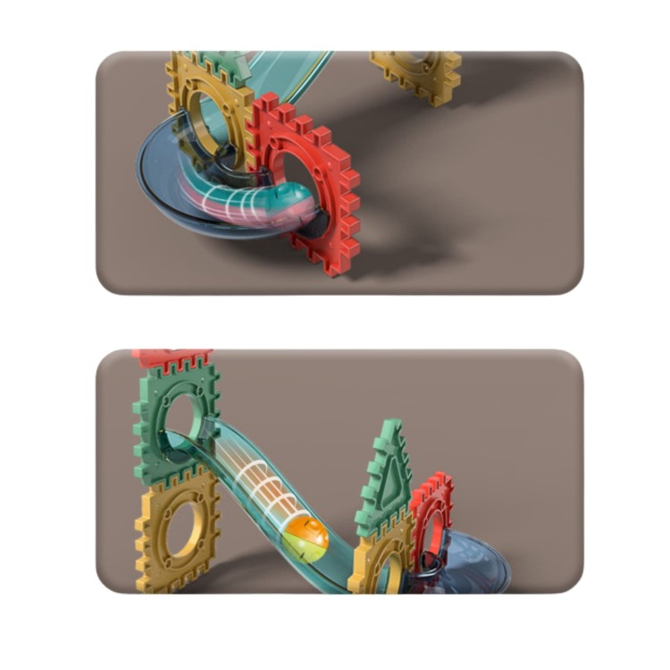 Klocki Magnetyczne Konstrukcyjne 3D z Torem Kulkowym Edukacyjnym 128 el. – WOOPIE