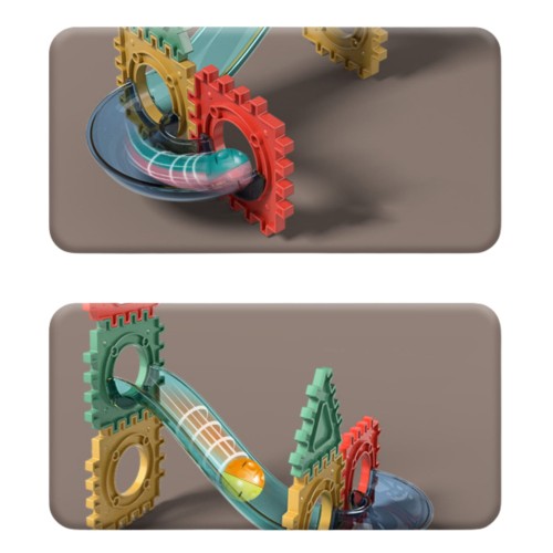 Klocki Magnetyczne Konstrukcyjne 3D z Torem Kulkowym Edukacyjnym 68 el. – WOOPIE