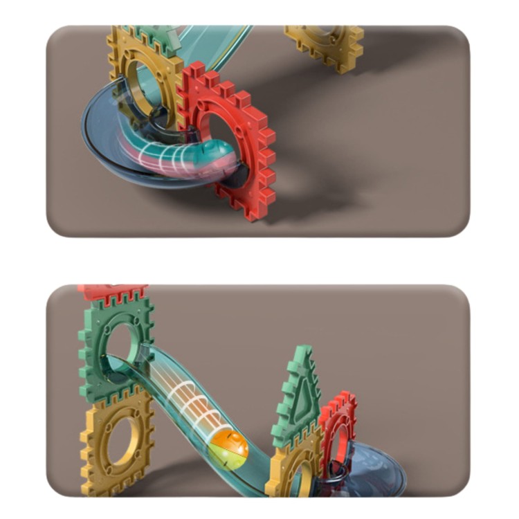 Klocki Magnetyczne Konstrukcyjne 3D z Torem Kulkowym Edukacyjnym 68 el. – WOOPIE