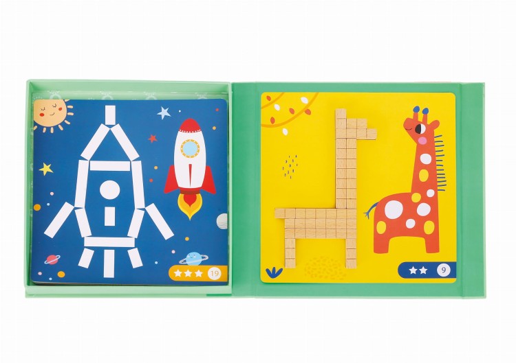 Układanka magnetyczna TOOKY TOY 49 el. – edukacyjne klocki i gra logiczna dla dzieci