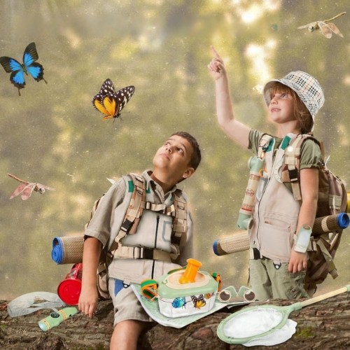 Zestaw Małego Odkrywcy Lornetka Kompas Siatka na Owady Motyle Latarka