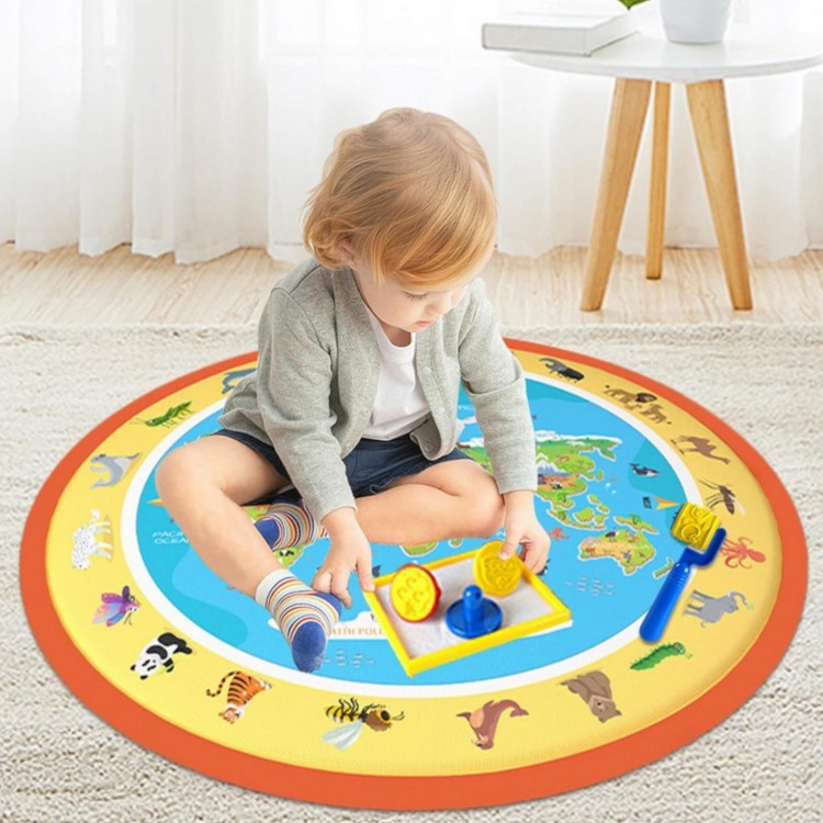 Magiczna Mata Wodna do Malowania Okrągła ZOO 23 el.