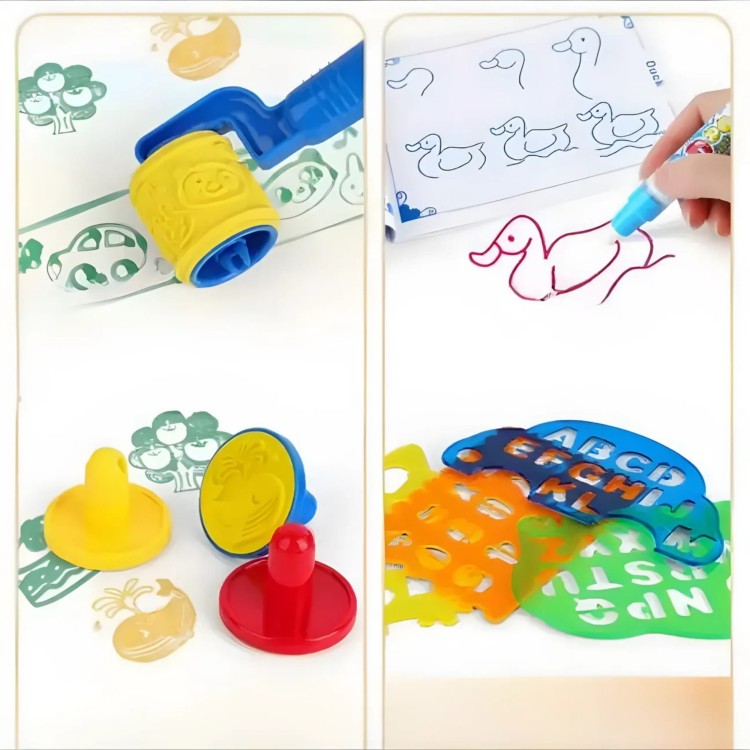 Magiczna Mata Wodna do Malowania Okrągła ZOO 23 el.