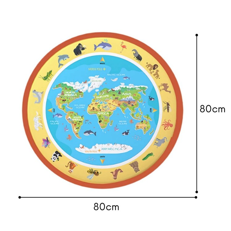 Magiczna Mata Wodna do Malowania Okrągła ZOO 23 el.