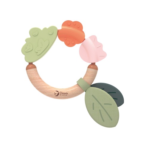 Drewniana Grzechotka Sensoryczna Gryzak 2w1