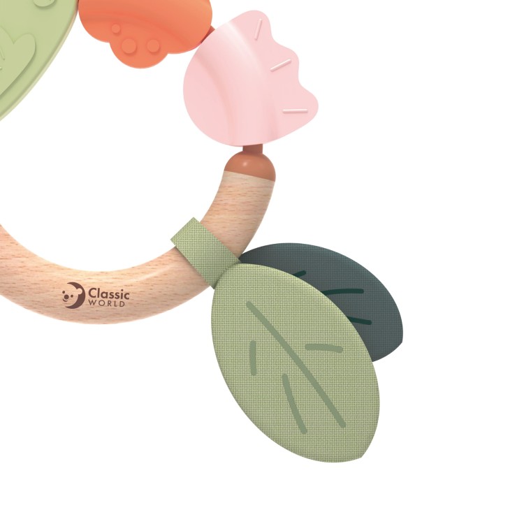 Drewniana Grzechotka Sensoryczna Gryzak 2w1