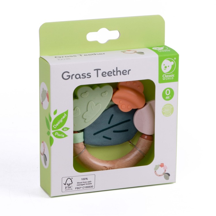 Drewniana Grzechotka Sensoryczna Gryzak 2w1