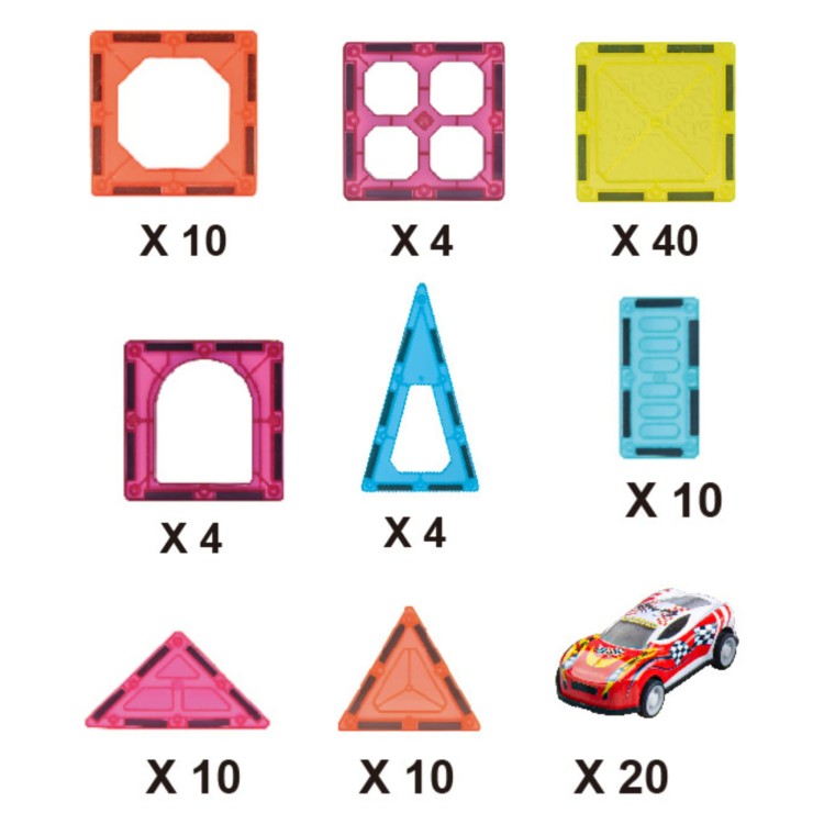 Magnetyczne Klocki Konstrukcyjne 7,5 cm Parking 112 el