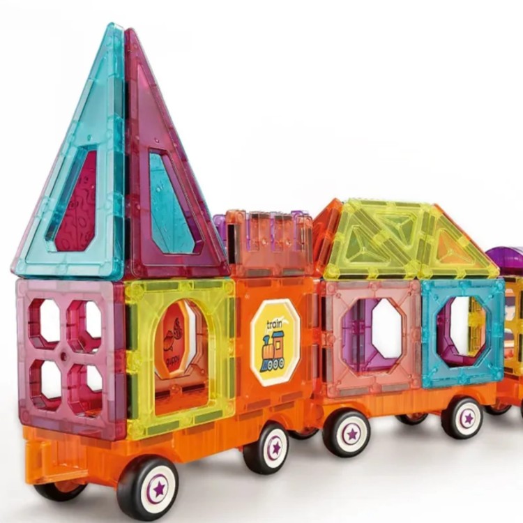 Klocki Magnetyczne 3D Zestaw Pociąg 71el.