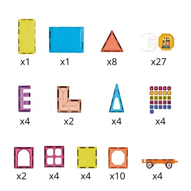 Klocki Magnetyczne 3D Zestaw Pociąg 71el.