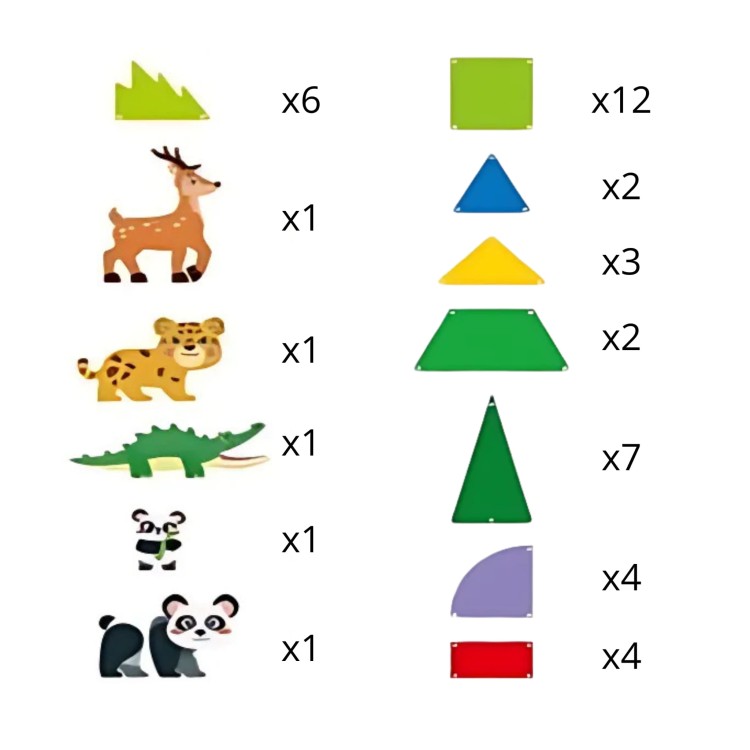 Klocki Magnetyczne Konstrukcyjne 3D Zestaw Edukacyjny Rzadkie Zwierzęta 45el.