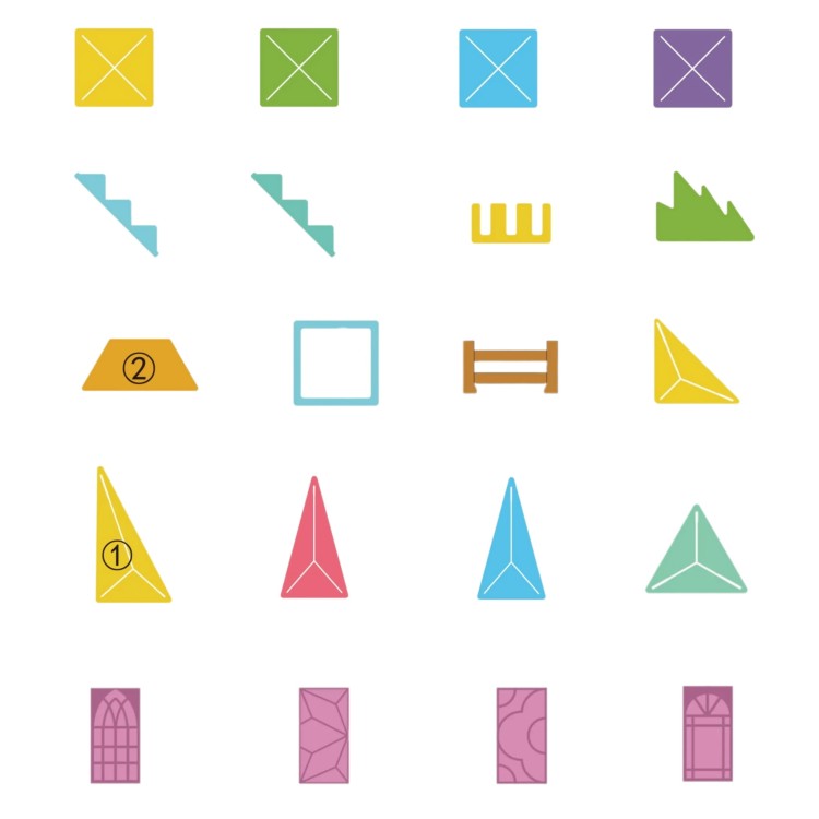 Klocki Magnetyczne Konstrukcyjne 3D Zestaw Edukacyjny Bajkowy Zamek 55el.