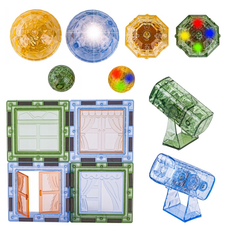 Klocki Magnetyczne Konstrukcyjne Świecące 3D Park Dinozaurów 124el.