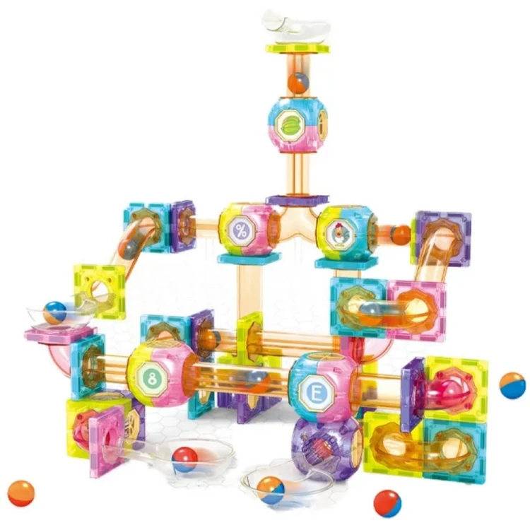 Klocki Magnetyczne Tor Kulkowy Kulodrom 89 el.