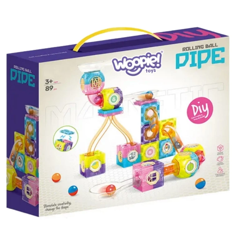 Klocki Magnetyczne Tor Kulkowy Kulodrom 89 el.