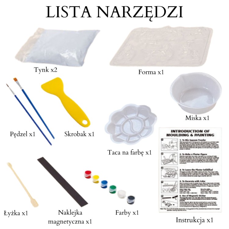 Zestaw Kreatywny DIY – Odlewy Gipsowe Figurki Jednorożce do Malowania