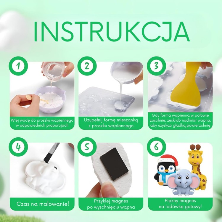 Zestaw Kreatywny DIY – Odlewy Gipsowe Figurki Zwierzątka do Malowania