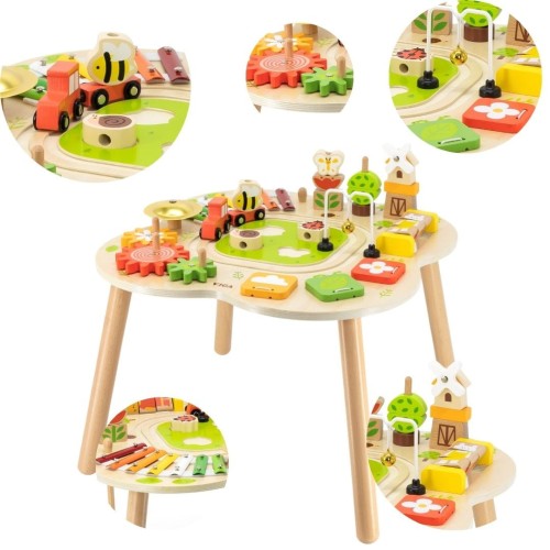 Stół Stolik Edukacyjny Aktywności Piramidka Cymbałki Sensoryka Montessori