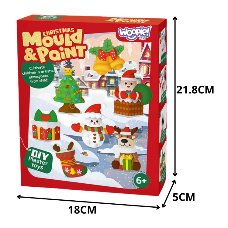 Zestaw Kreatywny DIY Odlewy Gipsowe Figurki do malowania - Zestaw Świąteczny