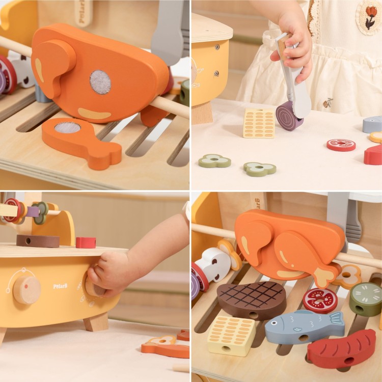 Drewniany Zestaw do Grillowania BBQ Grill