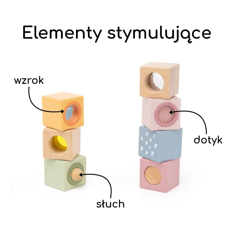 VIGA Drewniane Klocki Sensoryczne PolarB