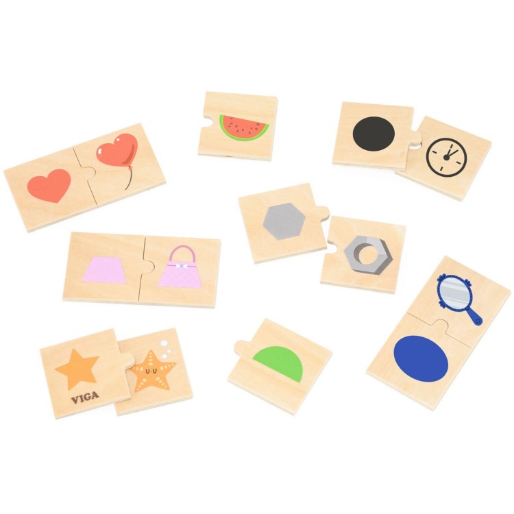 VIGA Zestaw Puzzle Łączenie Kształtów i Przedmiotów