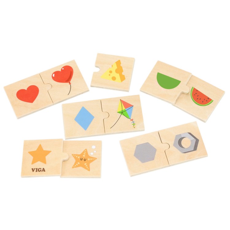 VIGA Zestaw Puzzle Łączenie Kształtów i Przedmiotów