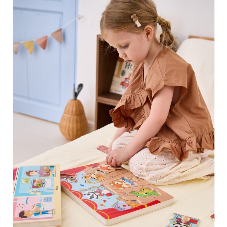 VIGA Puzzle Dźwiękowe Dopasuj Muzykujące Zwierzęta