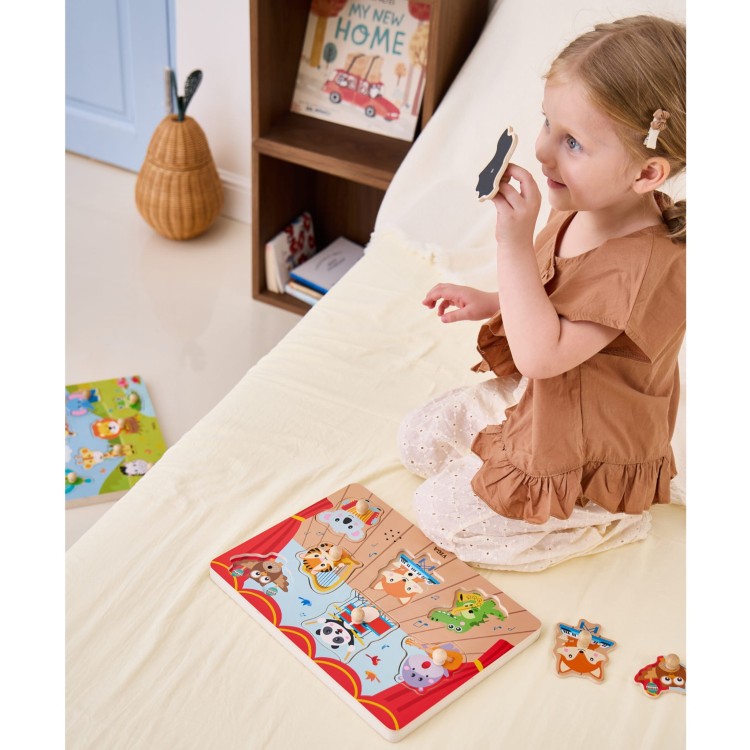 VIGA Puzzle Dźwiękowe Dopasuj Muzykujące Zwierzęta